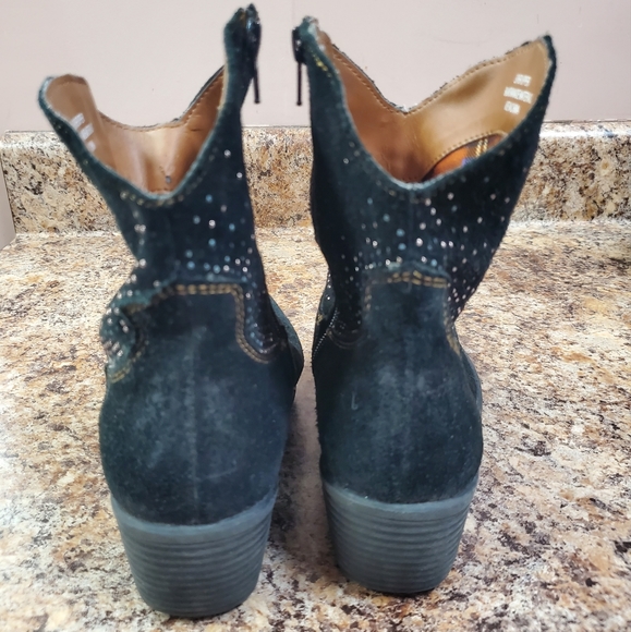 boc Black Suede embellished Sparkle  BOC BOOTS 8.5 Vegan GUC - Picture 5 of 8